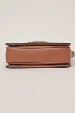 Brown coated Triomphe monogram canvas and leather Teen shoulder bag with adjustable shoulder strap