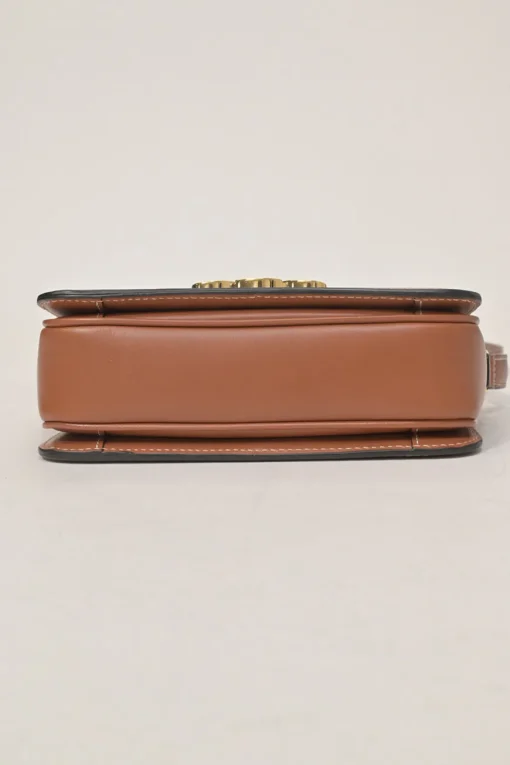 Brown coated Triomphe monogram canvas and leather Teen shoulder bag with adjustable shoulder strap