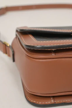 Brown coated Triomphe monogram canvas and leather Teen shoulder bag with adjustable shoulder strap