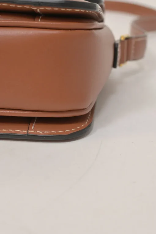 Brown coated Triomphe monogram canvas and leather Teen shoulder bag with adjustable shoulder strap