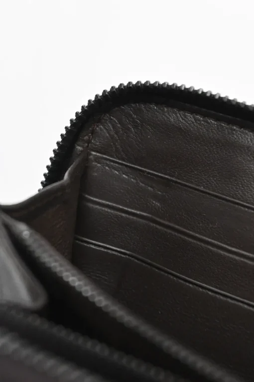 Brown crocodile skin continental zip wallet