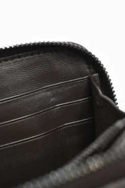 Brown crocodile skin continental zip wallet