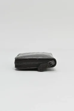 Brown crocodile skin continental zip wallet