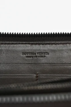 Brown crocodile skin continental zip wallet