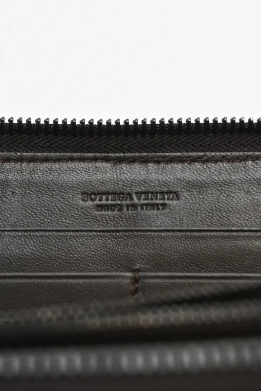 Brown crocodile skin continental zip wallet
