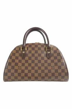 Brown Damier Ebene Ribera MM Top Handle Bag