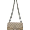 Brown GG Supreme monogram canvas and suede Dionysus flap crossbody bag