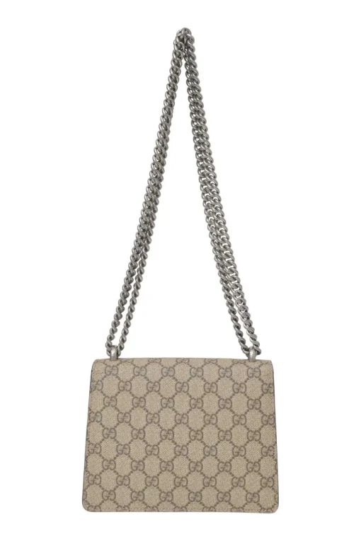 Brown GG Supreme monogram canvas and suede Dionysus flap crossbody bag