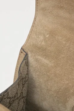 Brown GG Supreme monogram canvas and suede Dionysus flap crossbody bag