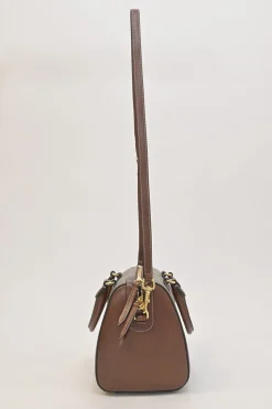 Brown GG Supreme monogram canvas and leather Boston bag with detachable shoulder strap