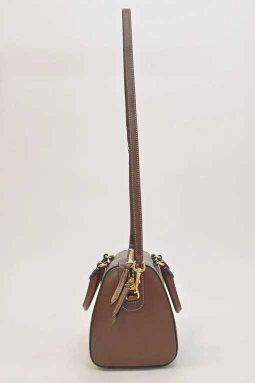 Brown GG Supreme monogram canvas and leather Boston bag with detachable shoulder strap