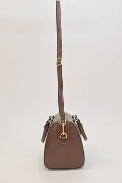 Brown GG Supreme monogram canvas and leather Boston bag with detachable shoulder strap