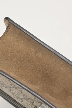 Brown GG Supreme monogram canvas and suede Dionysus flap crossbody bag