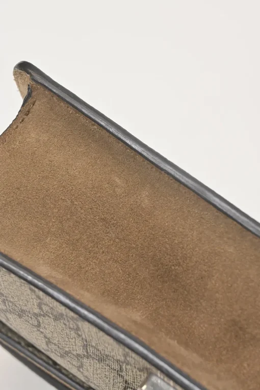 Brown GG Supreme monogram canvas and suede Dionysus flap crossbody bag