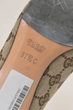 Brown GG Supreme monogram canvas jacquard and leather pointed-toe zip-up ankle boots