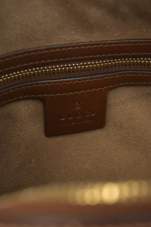 Brown GG Supreme monogram canvas and leather Boston bag with detachable shoulder strap