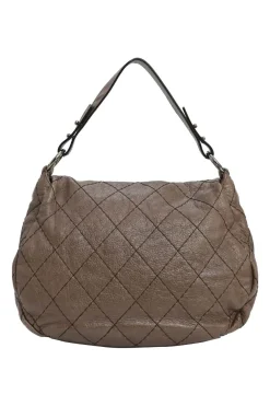 Brown glazed matelassé calfskin On The Road 2009-2010 flap shoulder bag