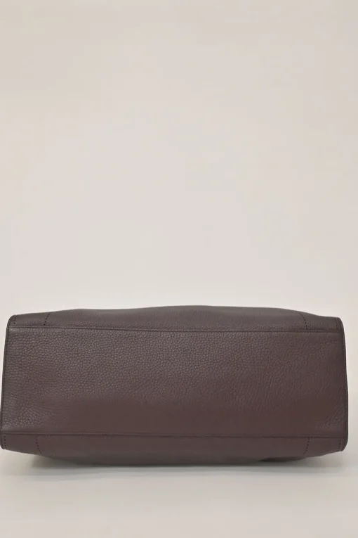 Brown grained leather Blackout City bag with detachable shoulder strap
