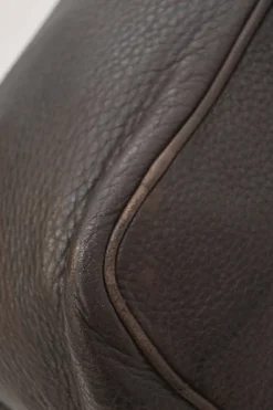 Brown grained leather convertible shoulder bag with sprig clasp intercciato strap
