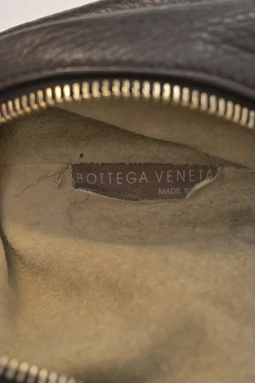 Brown grained leather convertible shoulder bag with sprig clasp intercciato strap
