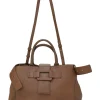 Brown grained leather Pilgrim de Jour satchel