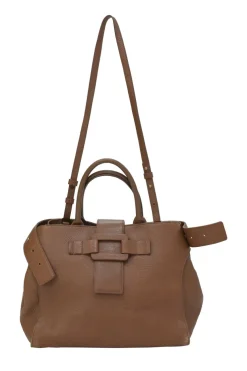 Brown grained leather Pilgrim de Jour satchel