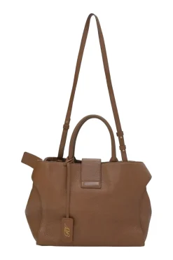 Brown grained leather Pilgrim de Jour satchel