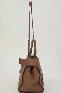 Brown grained leather Pilgrim de Jour satchel