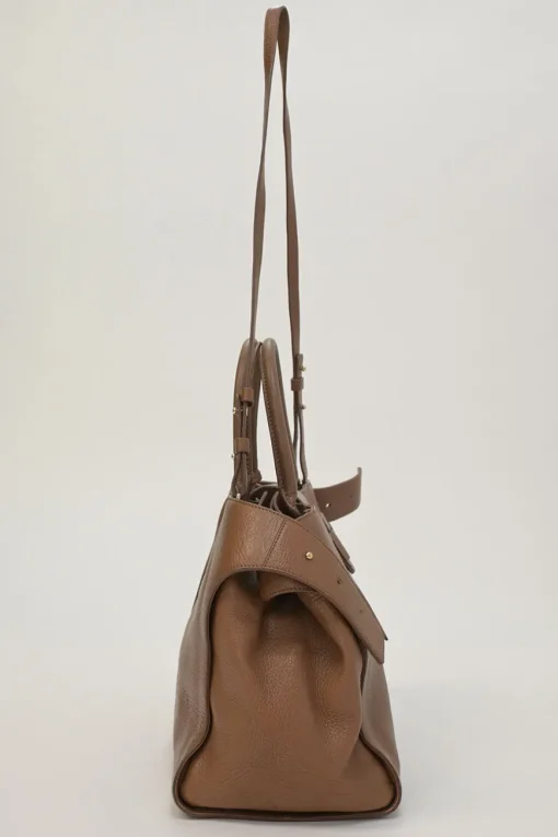 Brown grained leather Pilgrim de Jour satchel