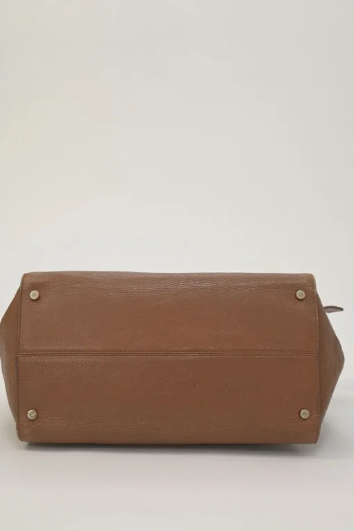 Brown grained leather Pilgrim de Jour satchel