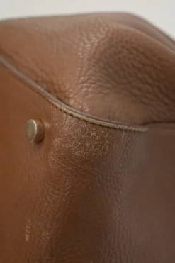 Brown grained leather Pilgrim de Jour satchel