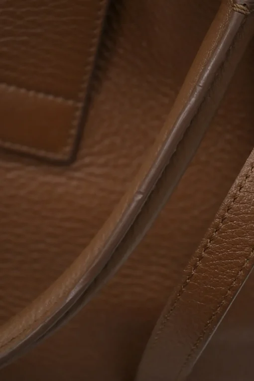 Brown grained leather Pilgrim de Jour satchel