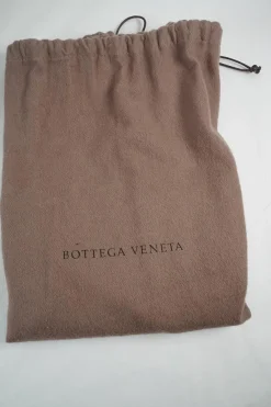 Brown Intrecciato leather tote bag with knot closure