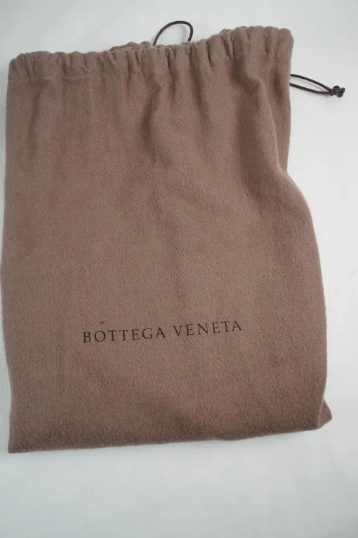 Brown Intrecciato leather tote bag with knot closure
