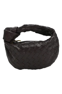 Brown knotted intrecciato nappa leather Jodie mini bag