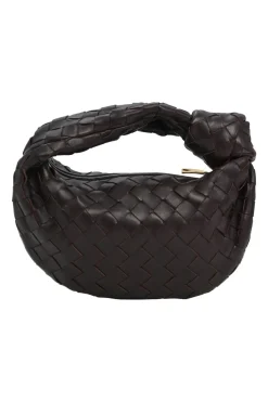 Brown knotted intrecciato nappa leather Jodie mini bag
