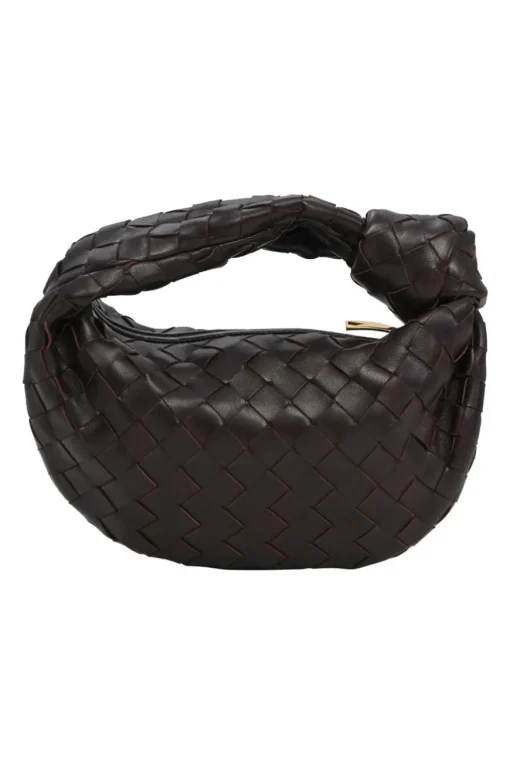 Brown knotted intrecciato nappa leather Jodie mini bag