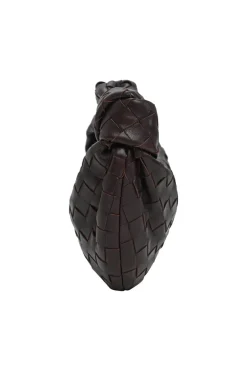 Brown knotted intrecciato nappa leather Jodie mini bag