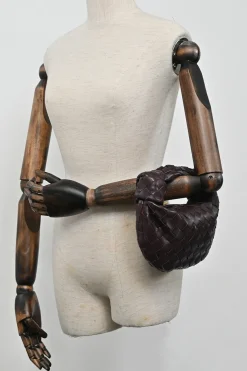 Brown knotted intrecciato nappa leather Jodie mini bag
