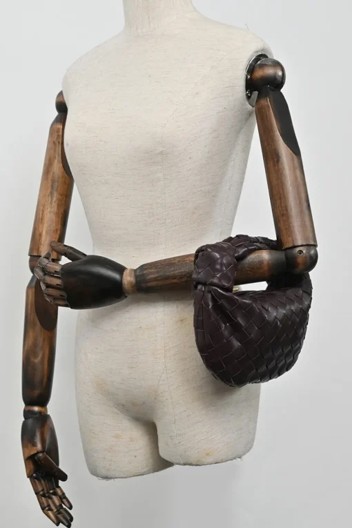 Brown knotted intrecciato nappa leather Jodie mini bag