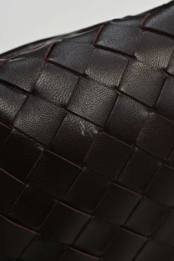 Brown knotted intrecciato nappa leather Jodie mini bag