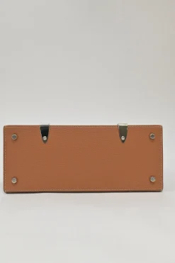 Brown leather and wood Goyardine Saïgon Structuré mini bag