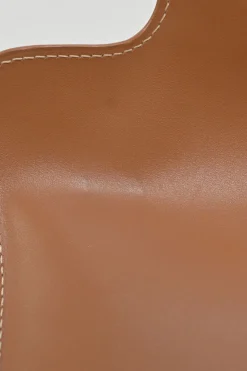 Brown leather and wood Goyardine Saïgon Structuré mini bag