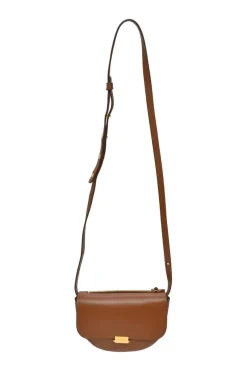 Brown leather Anna half-moon convertible shoulder bag