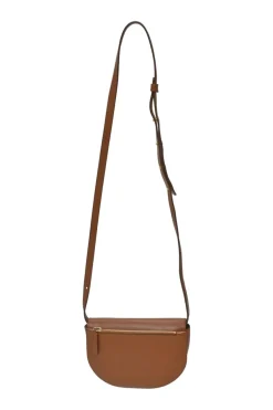 Brown leather Anna half-moon convertible shoulder bag