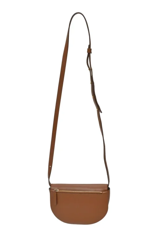 Brown leather Anna half-moon convertible shoulder bag