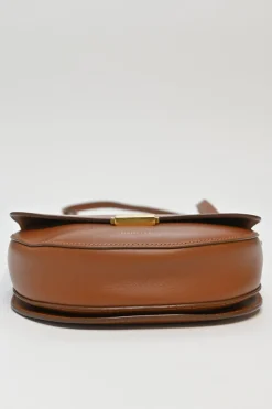 Brown leather Anna half-moon convertible shoulder bag