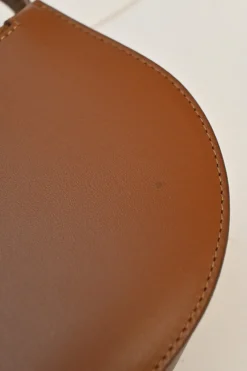 Brown leather Anna half-moon convertible shoulder bag