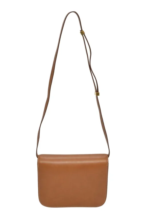 Brown leather Classic Box bag with adjustable shoulder strap