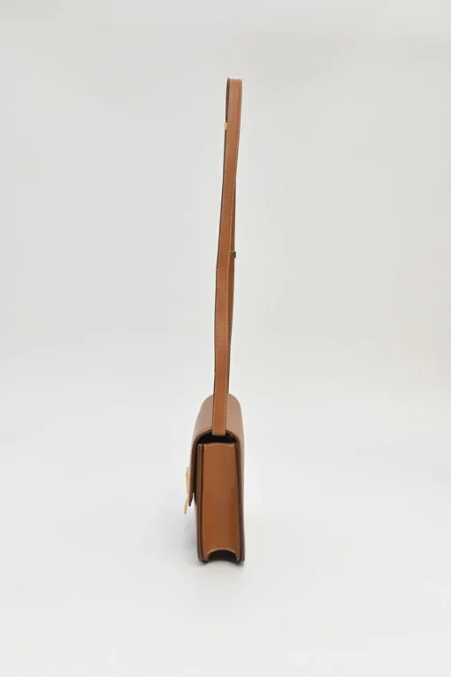 Brown leather Classic Box bag with adjustable shoulder strap